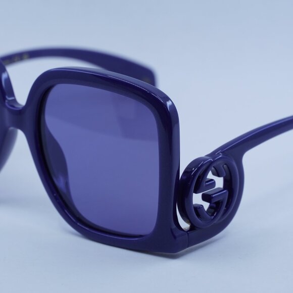 Gucci GG1326S 006 Sunglasses Violet Square Frame, Violet Lenses - Picture 2 of 11